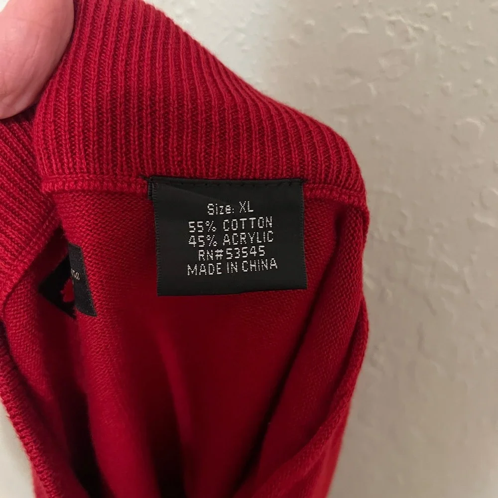 New Royal Poinciana Golf Club Vest Mens Golfcore 1/4 Knit Red XL Pullover Napled